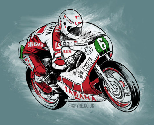 Martin Wimmer at GP Originals on the Spyre TZ250L